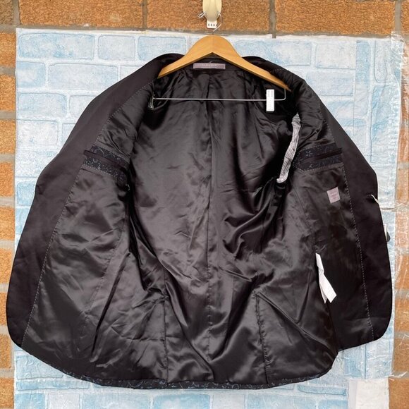 Zara Man VIP Night Out Evening Blue & Black Metallic Blazer Jacket size 42 - Picture 11 of 15